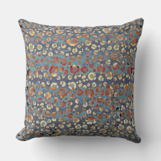 Almofada cinza Azul-Cinza Laranja Amarelo-Leopardo Imprimir