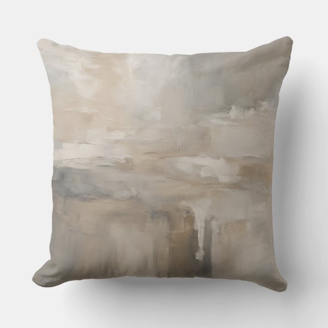 Almofada Cinza Bege Taupe Neutro Abstrato (Frente)