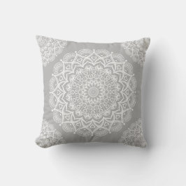 Almofada Cinza Boho Mandala
