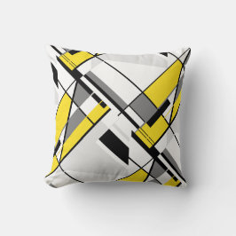 Almofada Cinza branca Abstrato angular Design branca