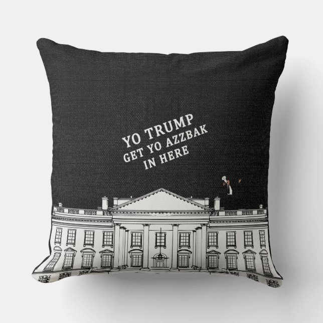 Almofada Cinza Branca Yo Trump Volte Para A Casa Branca (Frente)
