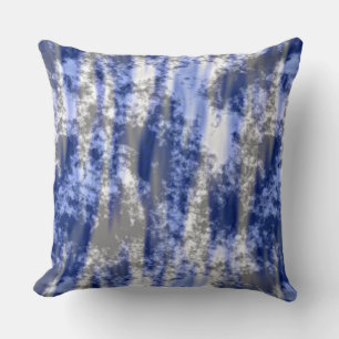 Almofada cinza, branco e abstrato azul