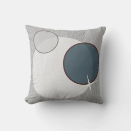 Almofada Cinza Círculos Azuis Brancos