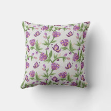 Cinza com design floral roxo