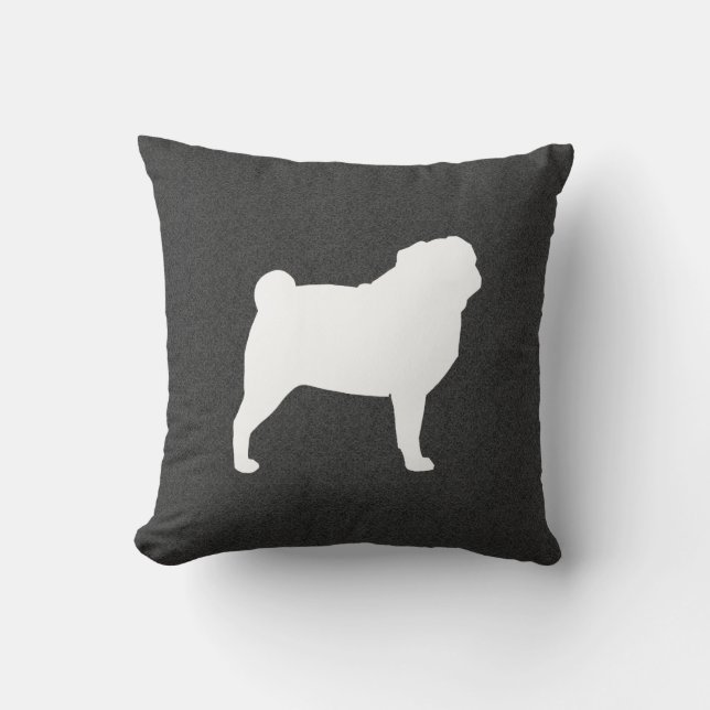 Almofada Cinza de carvão vegetal branco| Cães Lover (Frente)