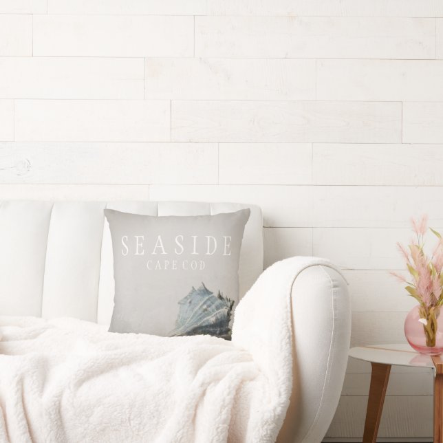 Almofada Cinza de praia Seashell Seaside Cape Cod (Sofá)