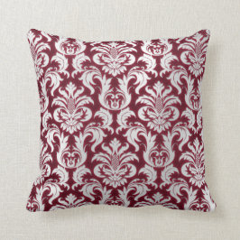 Almofada Cinza de prata Damask Velvet Metálico
