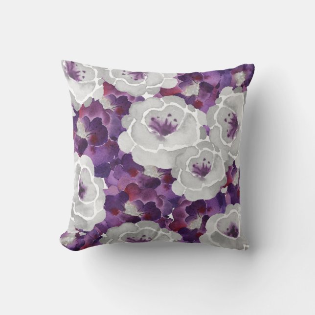 Almofada Cinza de Prata Roxo travesseiro de destaque quadra (Frente)