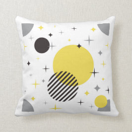 Almofada Cinza e Amarelo Moderno Retro