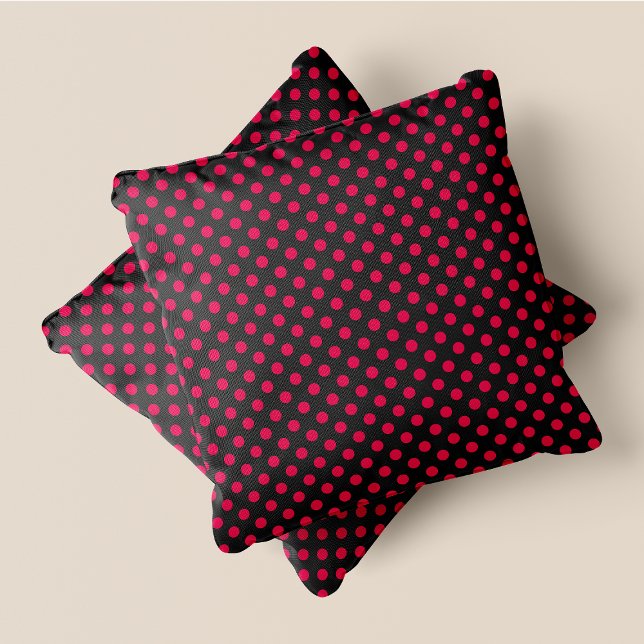 Almofada Cinza e Bolinhas de chic cor-de-rosa (Grey & Pink Chic Polka Dots Throw Pillow)