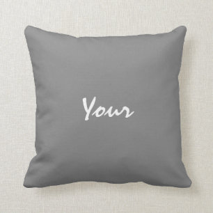 Almofada Cinza e branco personalizados do texto