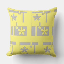 Almofada cinza e impressão amarelo 2021