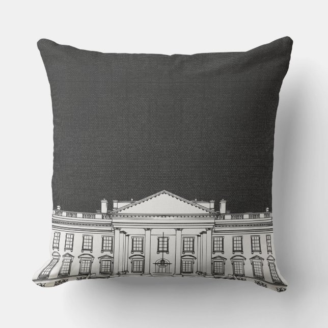 Almofada Cinza e Washington DC O Whitehouse (Frente)
