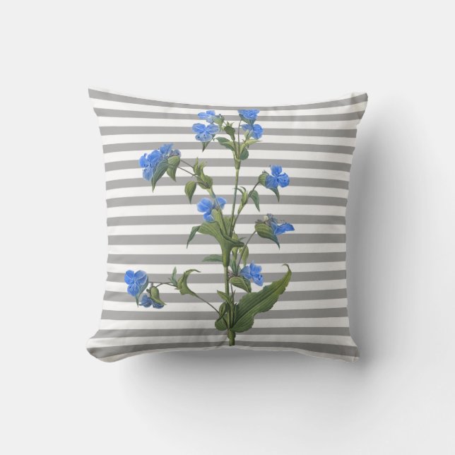 Almofada Cinza estriada travesseiro de duas faces azul (Frente)