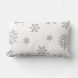 Almofada Cinza Flocos de Neve Caindo