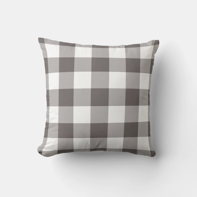 Almofada Cinza Gingham Pattern (Frente)