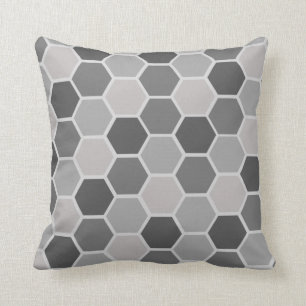 Almofada Cinza Hexágono