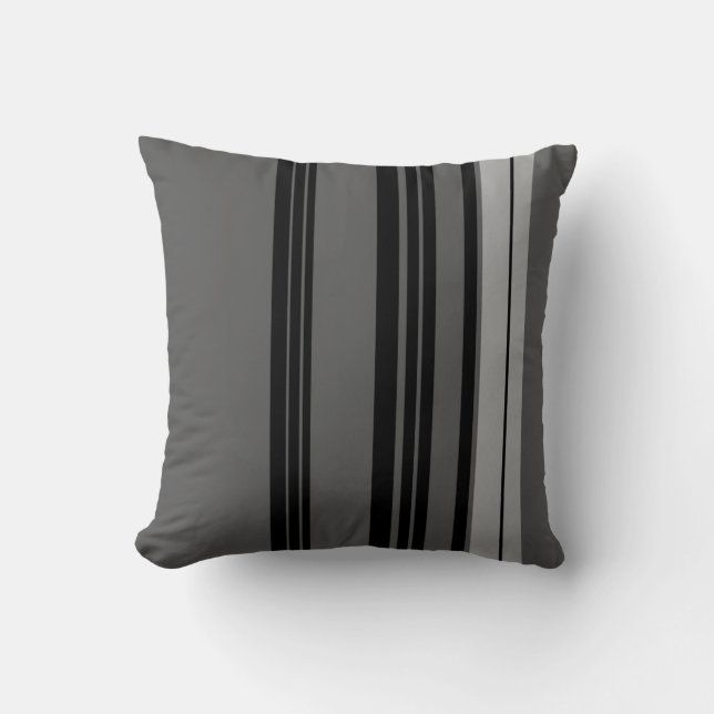 Almofada Cinza, Imagem Negra, Design de Abstrato (Frente)