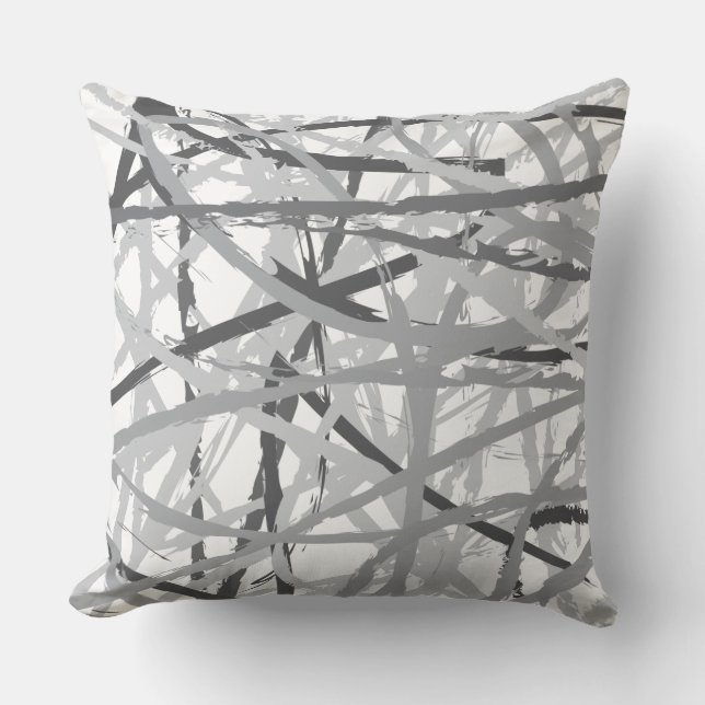 ALMOFADA CINZA NA CINZA LINHAS DESIGN TRAVESSEIRO DECORATIV (Frente)