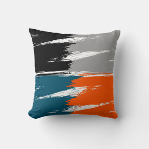 Almofada Cinza Negra Cor Branca Laranja Ming Pintor