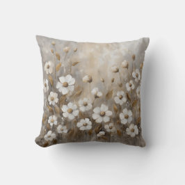 Almofada Cinza Neutro Dourado Taupe Floral