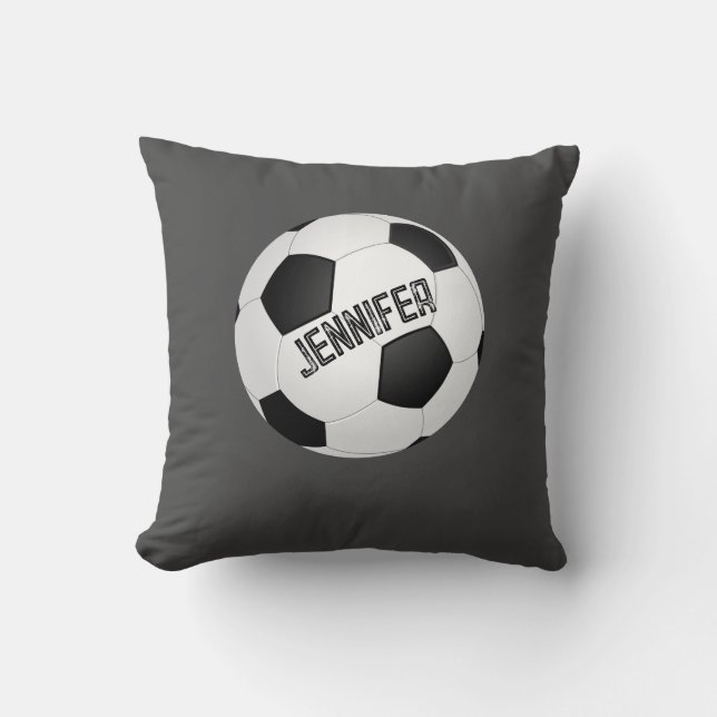 Almofada cinza personalizada de carvão personalizado de bol (Frente)