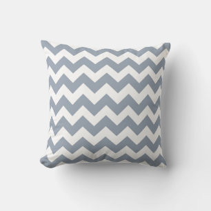 Almofada Cinza prateada e Travesseiro branco Chevron Zig Za