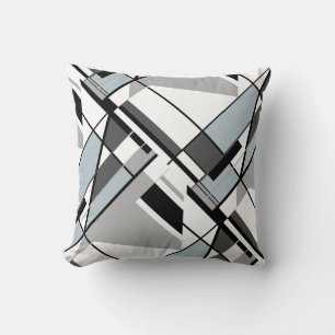 Almofada Cinza preto Abstrato branco cor-de-rosa