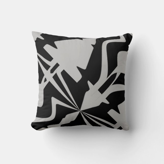 Almofada Cinza White Diagonal Large Abstrato Sound Wave (Frente)