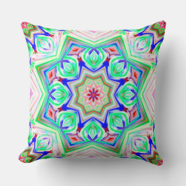 Almofada Cinzas azuis e vermelhas, oito pontos estrelados c