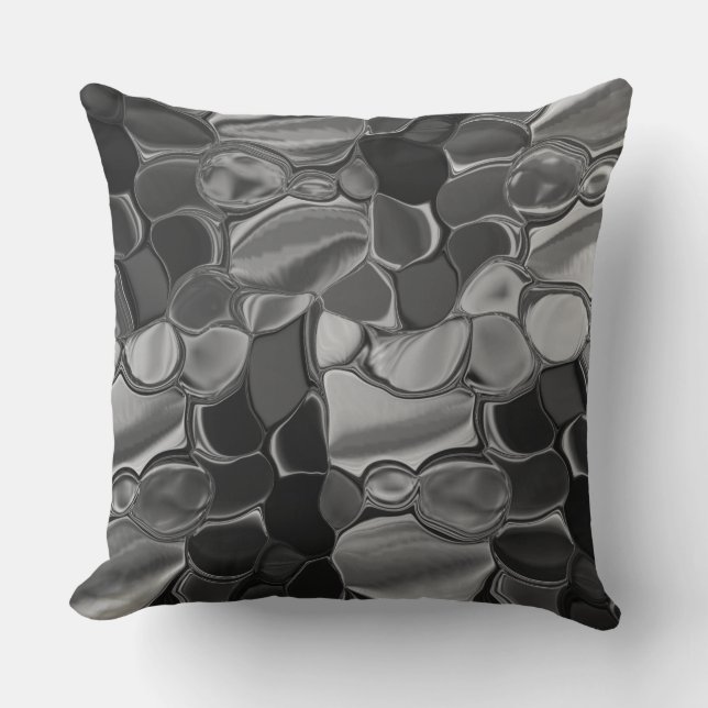 Almofada Cinzas claras e formas arredondadas escuras. (Frente)