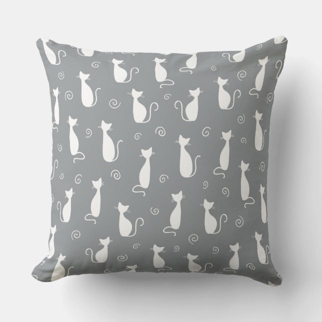 ALMOFADA CINZAS DE PRATA COM COSTAS BRANCAS DE GATO (Frente)