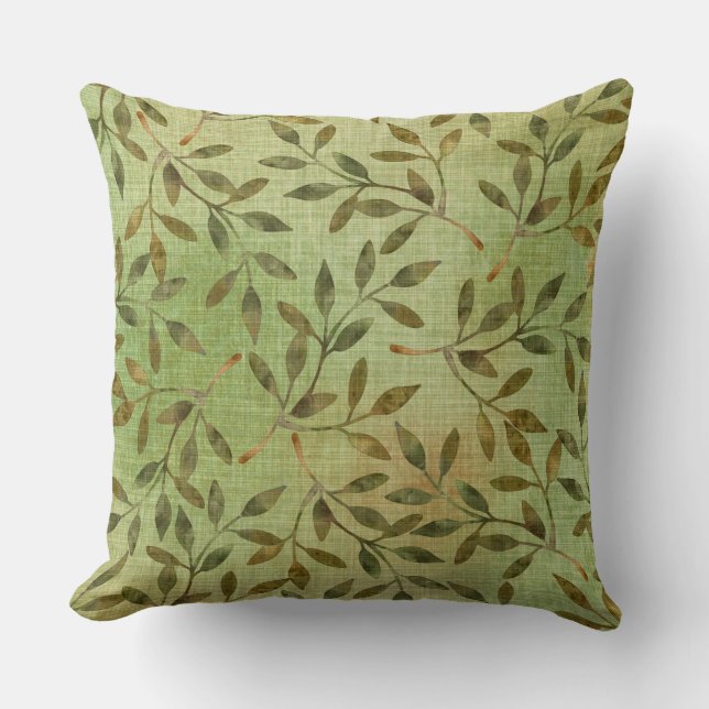 ALMOFADA CINZAS DE VERDE COM SUCURSAIS E FOLHAS (Frente)