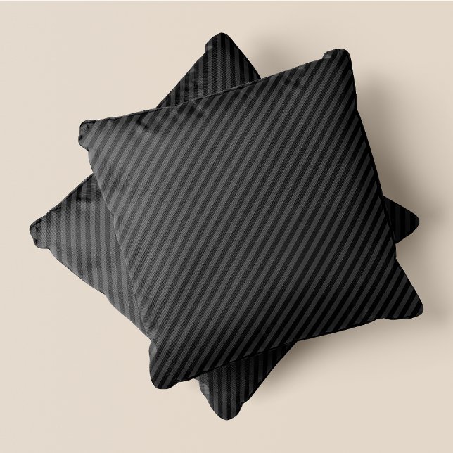 Almofada Cinzas Em Cinzas Com Ênfase Simples E Chic (Grey On Grey Striped Simple & Chic Accent Throw Pillow)