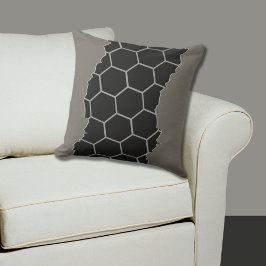 Almofada Cinzas Modernas Quebradas, Padrão Negro de Honeyco