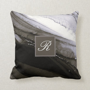 Almofada Cinzas Negras Silver Marble Bonito Charcarboneto M