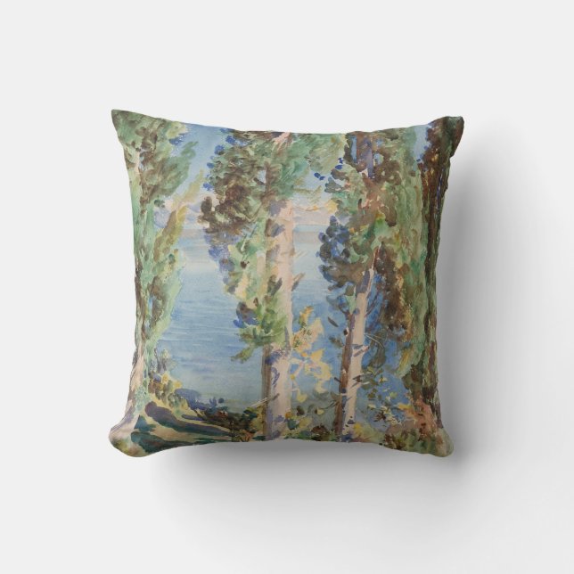 Almofada Ciprestes de Corfu de John Singer Sargent (Frente)