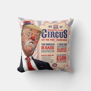 Almofada Circo do Palhaço de Trump - Design Poster vintage