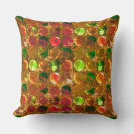 Almofada Círculo de textura em laranja bruto