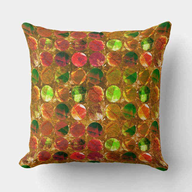 Almofada Círculo de textura em laranja bruto (Frente)