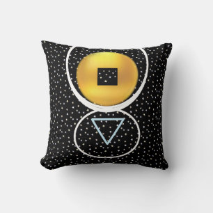 Almofada Círculo Dourado Quadrado Triângulo & Estrelas