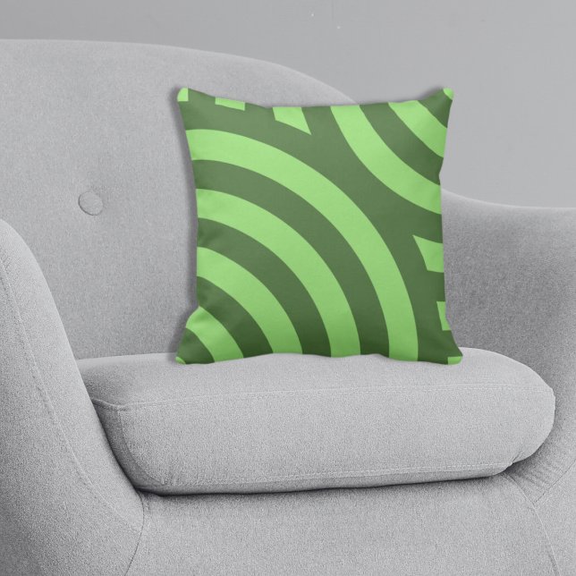 Almofada Círculo Trimestre Nestado Verde de Verão Geométric (Geometric Summer Green Nested Quarter Circle Throw Pillow)