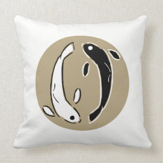 Almofada Círculo Yin e Yang que nadam peixes de Koi -