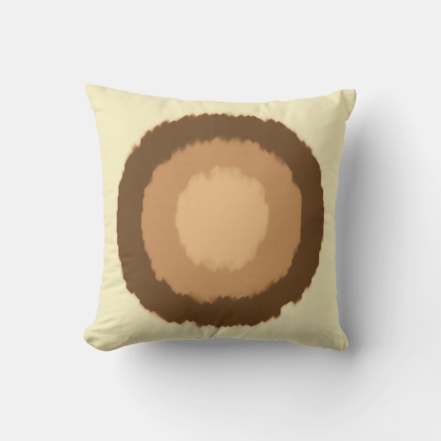 Almofada Círculos batik tribais modernos - castanho e bege (Frente)