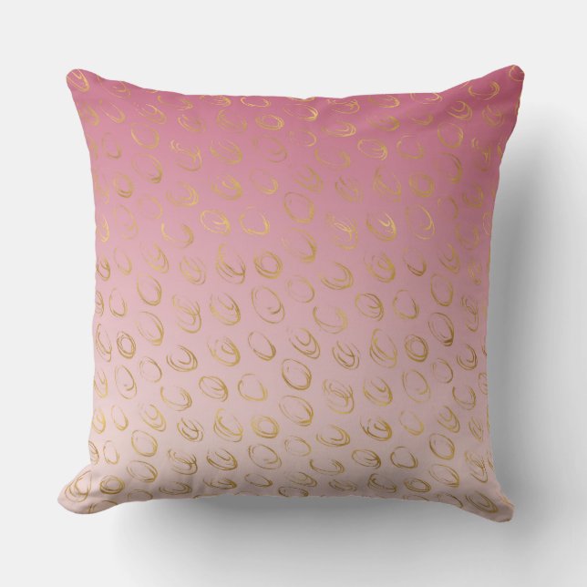 Almofada Círculos Chic Ouro Pink Ombre (Frente)
