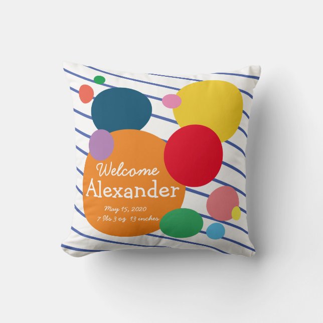 Almofada Círculos Coloridos Estatuagens Bebidas (Frente)