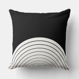 Almofada Círculos Geométricos Pretos e Branco Aninhados