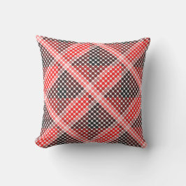 Almofada Círculos ou bolas vermelhos que formam xadrezes tr