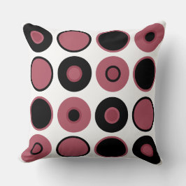 Almofada Círculos Rosa e Preto