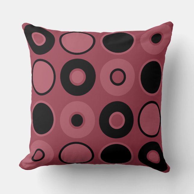 Almofada Círculos Rosa e Preto (Frente)